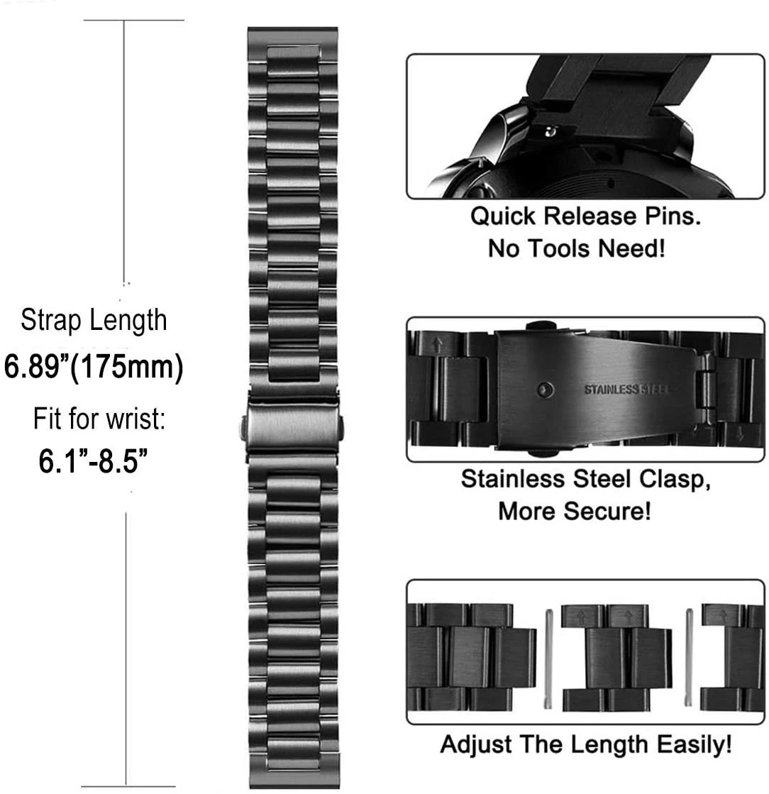 Pasek ze stali nierdzewnej do  – Motorola Smartwatch Accessories recenzja i cena